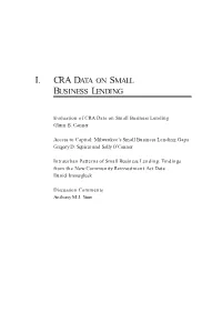 I. Cra Data on Small Business Lending