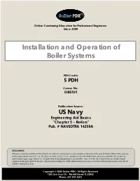 Installation and Operation of Boiler Systems