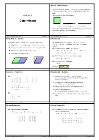 Mathematical Methods – WS 2021/22 5– Determinant – 1 / 29 Josef Leydold – Mathematical Methods – WS 2021/22 5– Determinant – 2 / 29 Properties of a Volume Determinant