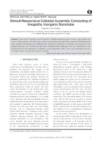 Stimuli-Responsive Colloidal Assembly Consisting of Imogolite