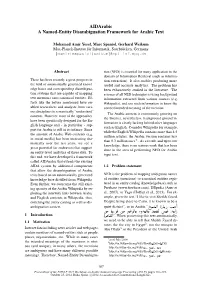Aidarabic a Named-Entity Disambiguation Framework for Arabic Text