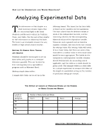 Analyzing Experimental Data