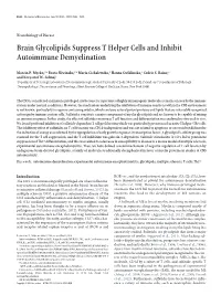 Brain Glycolipids Suppress T Helper Cells and Inhibit Autoimmune Demyelination