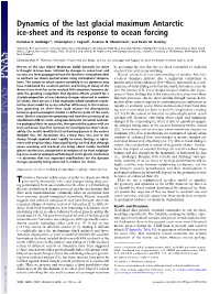 Dynamics of the Last Glacial Maximum Antarctic Ice-Sheet and Its Response to Ocean Forcing