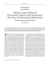 NPR 9.3: China's Fissile Material Protection, Control, and Accounting