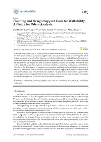 Planning and Design Support Tools for Walkability: a Guide for Urban Analysts