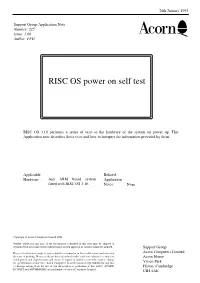 RISC OS Power on Self Test