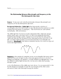 The Relationship Between Wavelength and Frequency in the Electromagnetic Spectrum