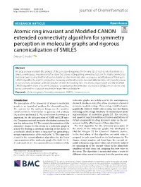 Atomic Ring Invariant and Modified CANON Extended Connectivity
