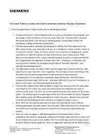 Fact Sheet: Turbine Assembly Hall in Berlin Celebrates More Than 100 Years of Operation