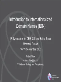 Introduction to Internationalized Domain Names (IDN)
