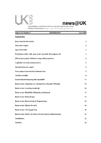 News@UK the Newsletter of UKUUG, the UK’S Unix and Open Systems Users Group Published Electronically At
