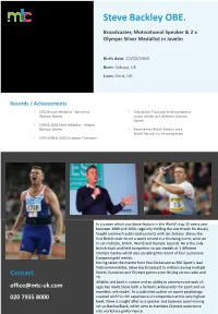 Steve Backley OBE