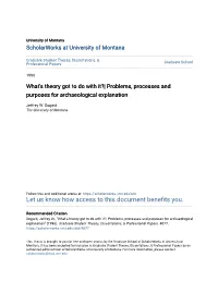 What's Theory Got to Do with It?| Problems, Processes and Purposes for Archaeological Explanation
