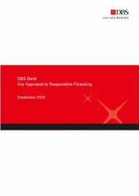 DBS Bank Our Approach to Responsible Financing