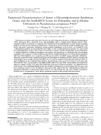 Functional Characterization of Seven Γ-Glutamylpolyamine Synthetase