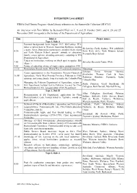 INTERVIEW LOG SHEET PIRSA Oral History Program –State Library