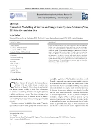 Numerical Modelling of Waves and Surge from Cyclone Mekunu (May 2018) in the Arabian Sea