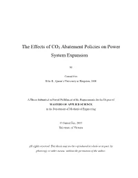 The Effects of CO2 Abatement Policies on Power System Expansion