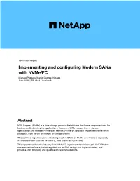 TR-4684: Implementing and Configuring Modern Sans with Nvme/FC