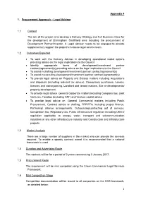 1 Appendix 4 1. Procurement Approach – Legal Advisor 1.1