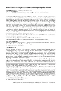 An Empirical Investigation Into Programming Language Syntax