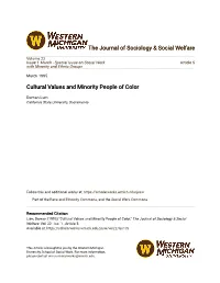 Cultural Values and Minority People of Color