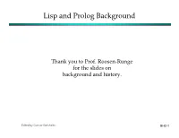 Lisp and Prolog Background