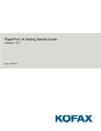 Paperport 14 Getting Started Guide Version: 14.7
