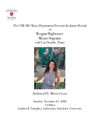 Recital Program Junior