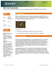 Salt Creek Tiger Beetle a Resource for Using QUEST Nebraska Video in the Classroom; Created by PBS/NPR Partner Station NET