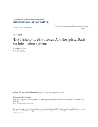 The Trichotomy of Processes: a Philosophical Basis for Information Systems