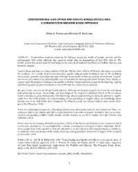 Understanding Lead Uptake and Effects Across Species Lines: a Conservation Medicine Based Approach