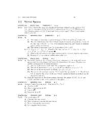 2.3 Vector Spaces
