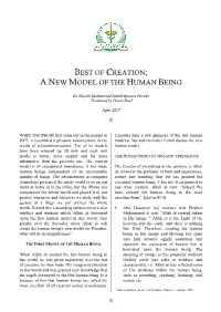 Best of Creation; a New Model of the Human Being