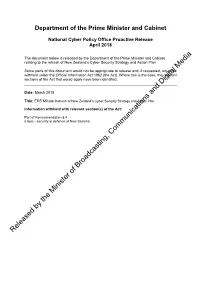 Cabinet External Relations and Security Committee Minute Of