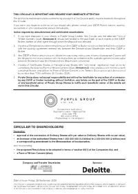 Circular to Shareholders