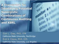 Continuous Audit & XBRL