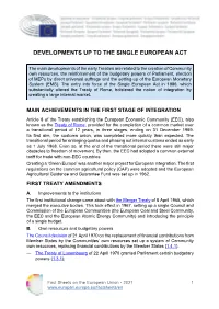 Developments up to the Single European Act