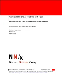 Flash Usability Report