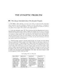 The Synoptic Problem