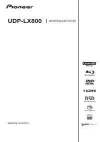 Udp-Lx800 Universal Disc Player