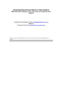 Understanding Domain Names in New Zealand with Information Relating to .Iwi.Nz and .Maori.Nz and Domain Name Disputes