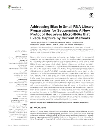 Addressing Bias in Small RNA Library Preparation for Sequencing: a New Protocol Recovers Micrornas That Evade Capture by Current Methods