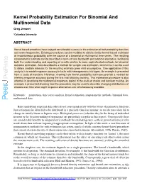 Kernel Probability Estimation for Binomial and Multinomial Data Greg Jensen1