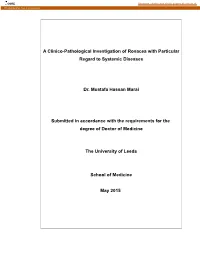 Pathological Investigation of Rosacea with Particular Regard Of