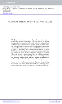 Classical Athens and the Delphic Oracle: Divination and Democracy Hugh Bowden Frontmatter More Information