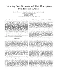 Extracting Code Segments and Their Descriptions from Research Articles