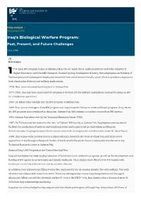 Iraq's Biological Warfare Program: Past, Present, and Future Challenges | the Washington Institute