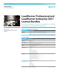 Loadrunner Professional and Loadrunner Enterprise 2021